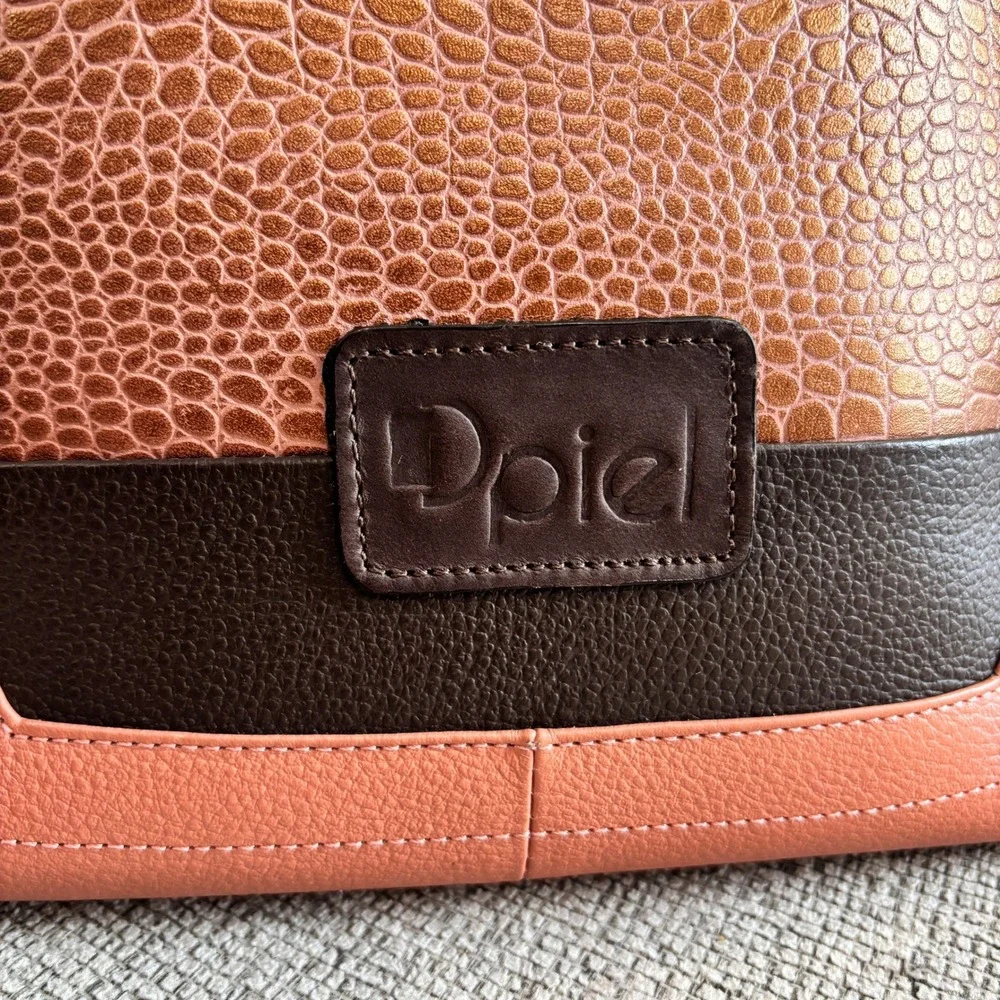 Dpiel Leather Backpack Coral Croc‎ Embossed Fashion Small Mini Bag